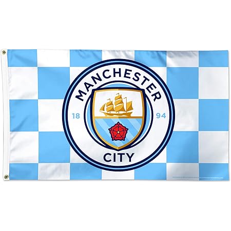Amazon Com Wincraft Manchester City F C Flag 3 X5 Manchester City F C Checkered Flag 3 X5 Sports Outdoors