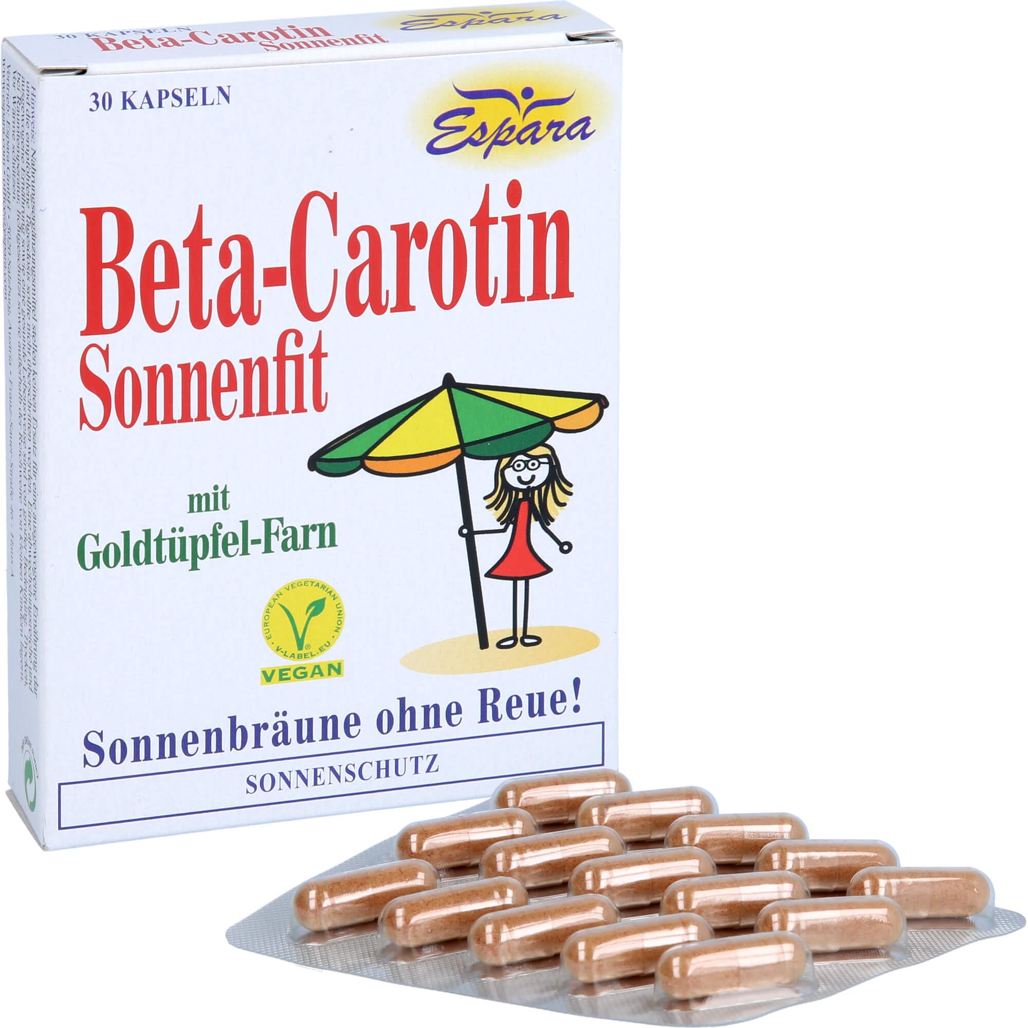 Beta-Carotin Sonnenfit mit Goldtüpfel-Farn Kapseln für Sonnenbräune ohne Reue, 30 St. Kapseln