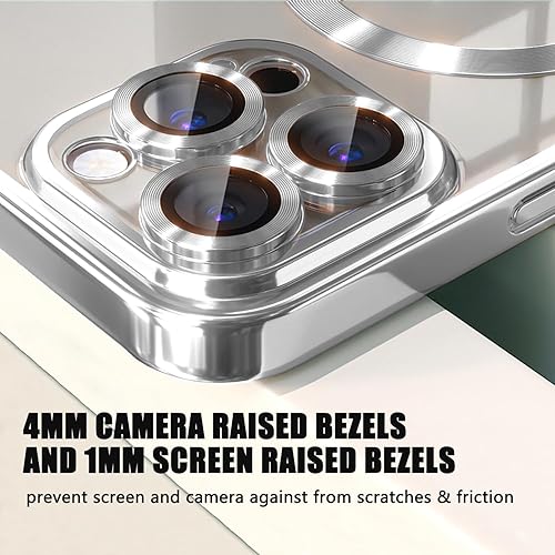 Miniatura 6 de Misscase Funda MagSafe para iPhone 15 Pro Max con protector de lente de cámara, protección completa, funda magnética transparente compatible con