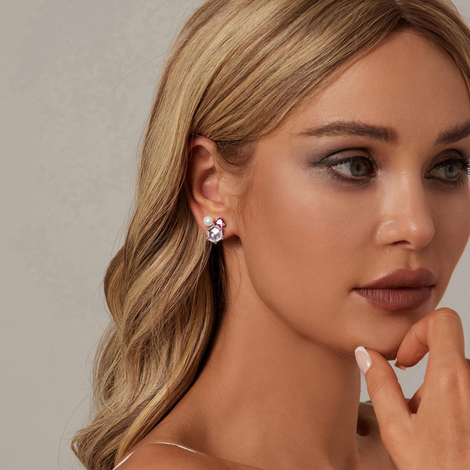 Solitär-Ohrstecker aus Sterlingsilber mit synthetischem Opal im Ovalschliff für Damen, Teenager und Mädchen
