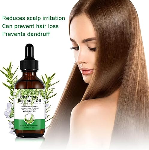 Miniatura 7 de Aceite esencial de romero para el crecimiento del cabello, aceite de romero 100% puro y natural para cejas y pestañas, aceite de romero orgánico