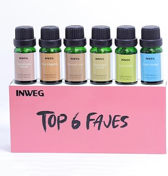 Essential Oil Set- Gift Set of 6 Premium Fragrance Oils - Fragrance Oils for Perfume, Soap & Candle Making Scents, Oil Fragrance for car Diffuser,Premium Hotel scents for Oil Diffuser,Non Toxic