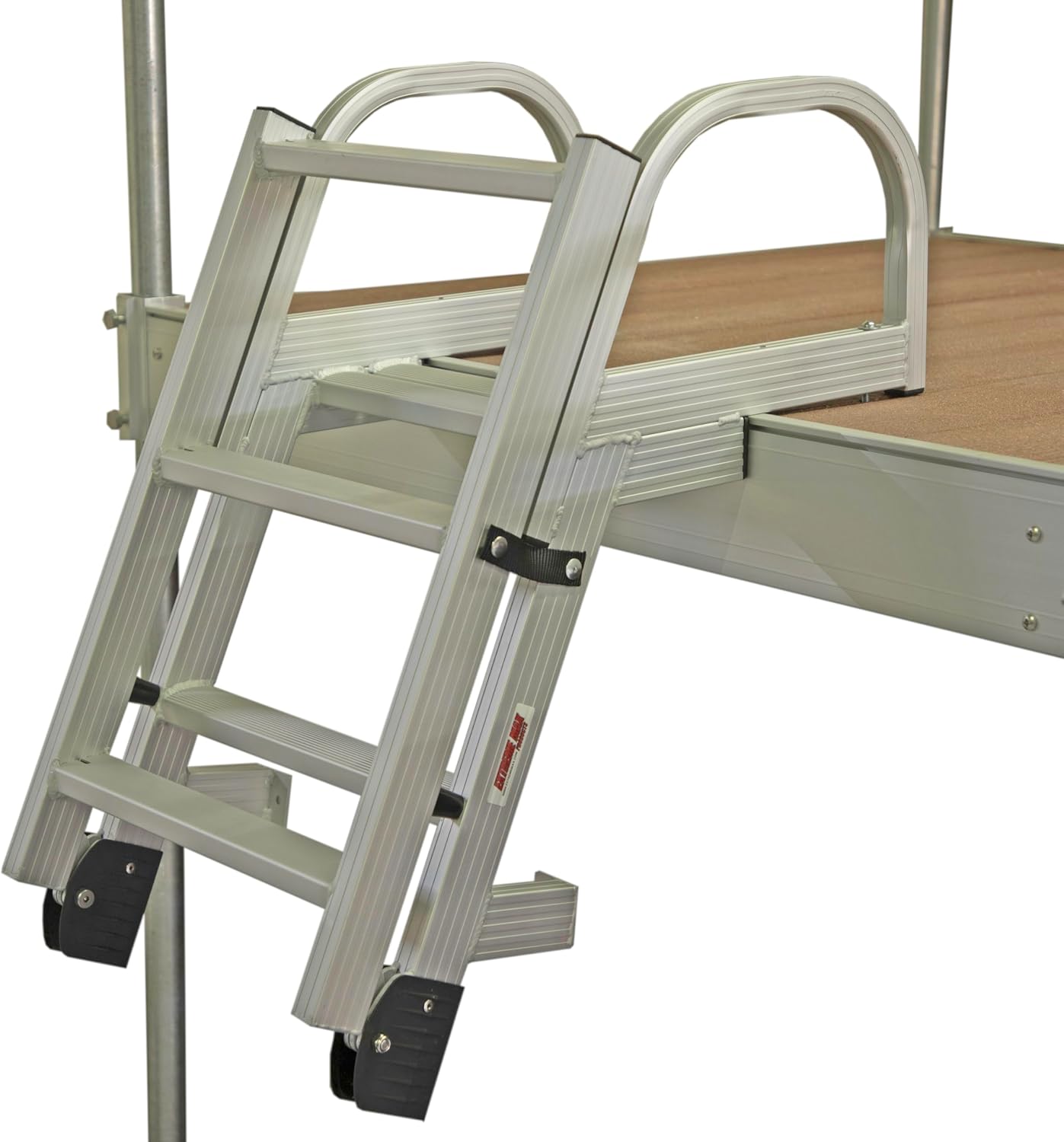 Extreme Max 3006.8881 Deluxe Welded Aluminum Folding Dock & Pontoon Ladder - 4-Step