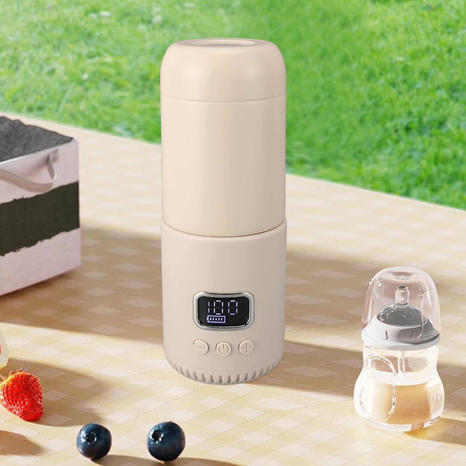 Przenośny Podgrzewacz do Butelek, Przenośny Podgrzewacz do Mleka 400 Ml dla Dziecka, Szybkie ładowanie 18000 MAh, Przenośny Czajnik Elektryczny Podróżny