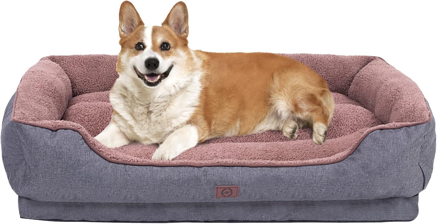 Gomyway Large Dog Bed, Machine Washable Dog Sofa with Double Support and Nonskid Bottom, Dog Beds for Small, Medium, Large Dogs up to…