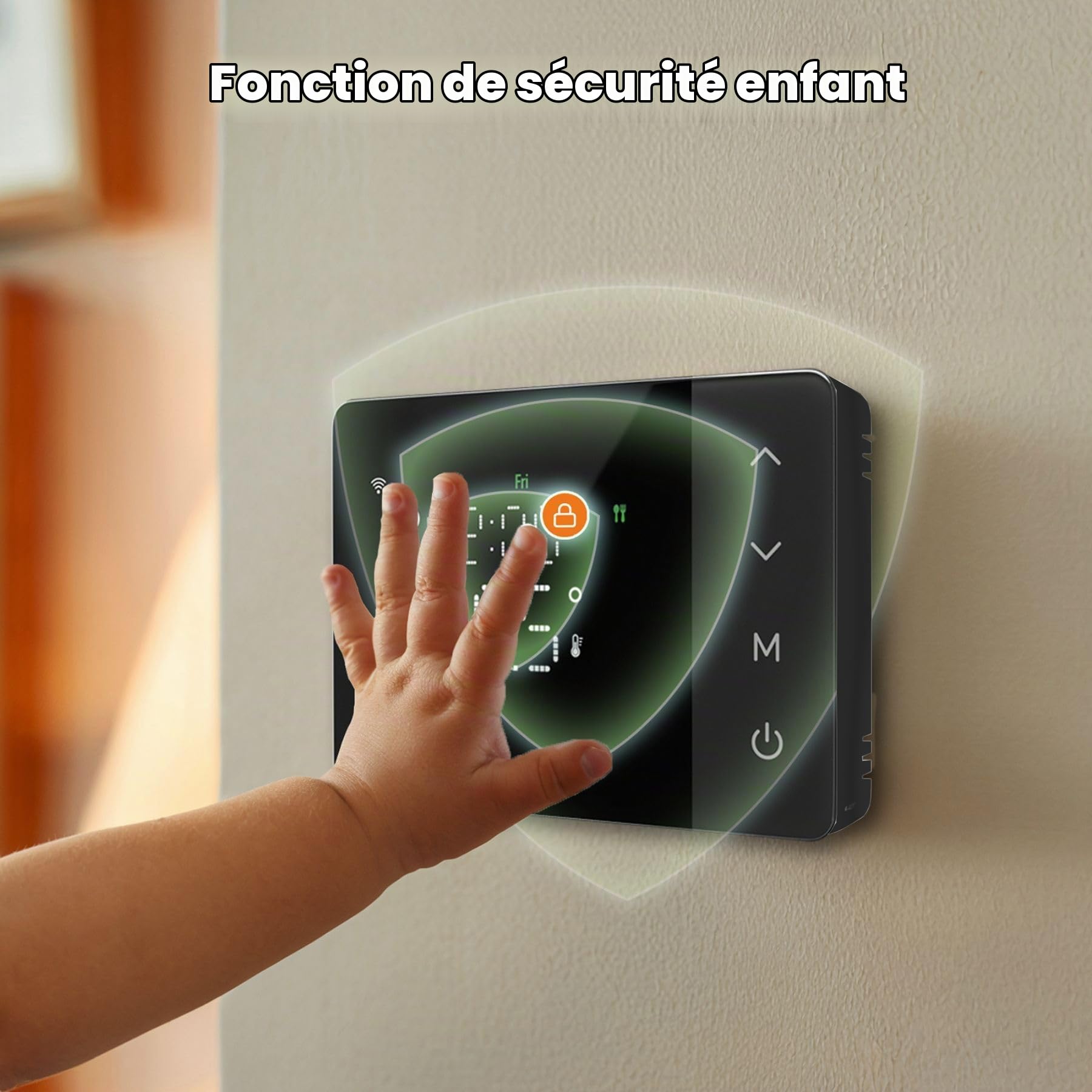 Thermostat Connecté WiFi à Piles pour Chaudière Gaz, Noir, Thermostat d’Ambiance Programmable Hebdomadaire, Écran Tactile, Contrôle Via APP Tuya Smart Life, Montage Mural ou Encastré