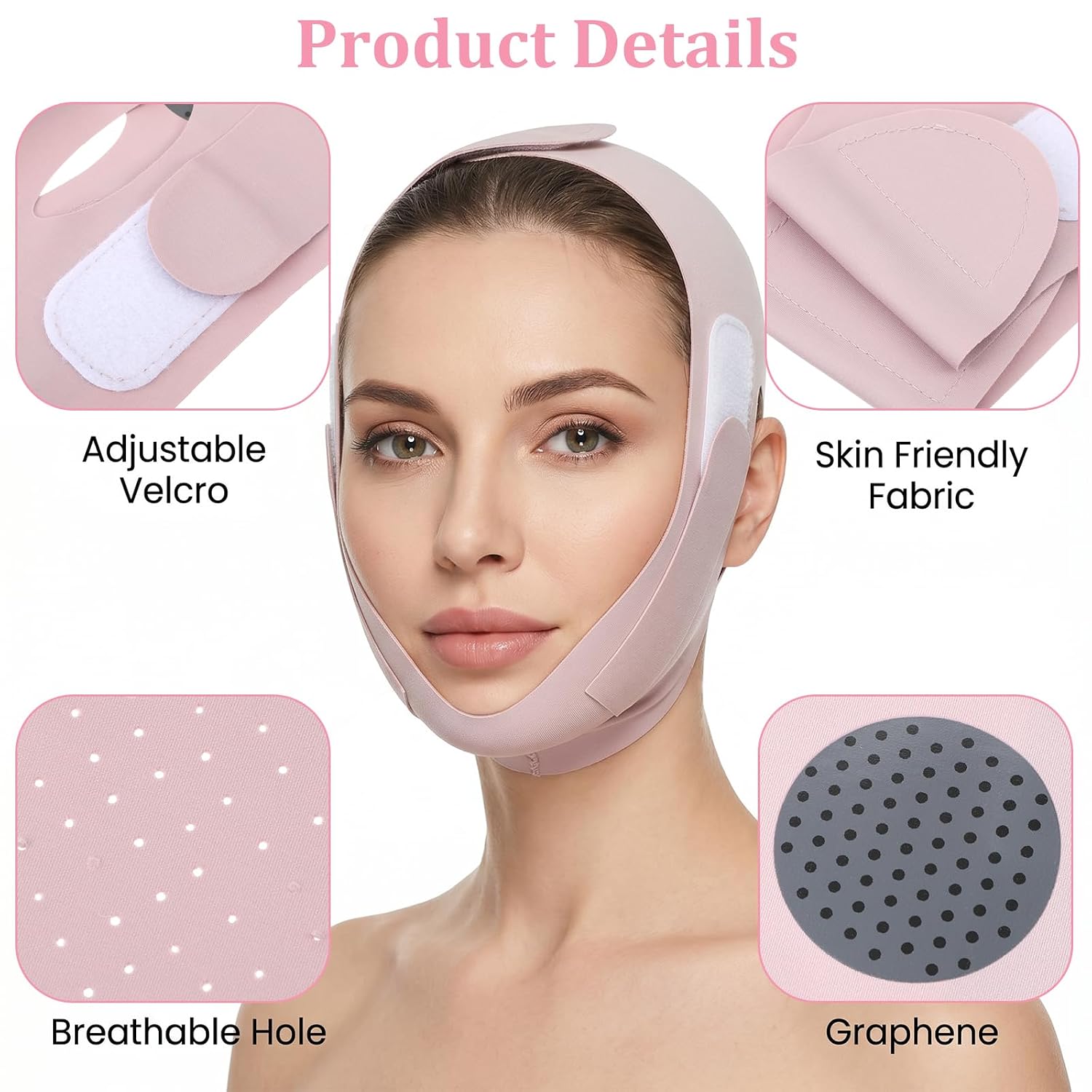 Face Framer V Line Lifting Mask, Reusable Chin Strap for Sleeping Breathable Double Chin Reducer Face Slimming Strap with Support for Women Prevent Sagging (Purple)