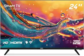 Smart TV HQ 24" HD tela sem bordas Android 12 design slim HQS24NKHM