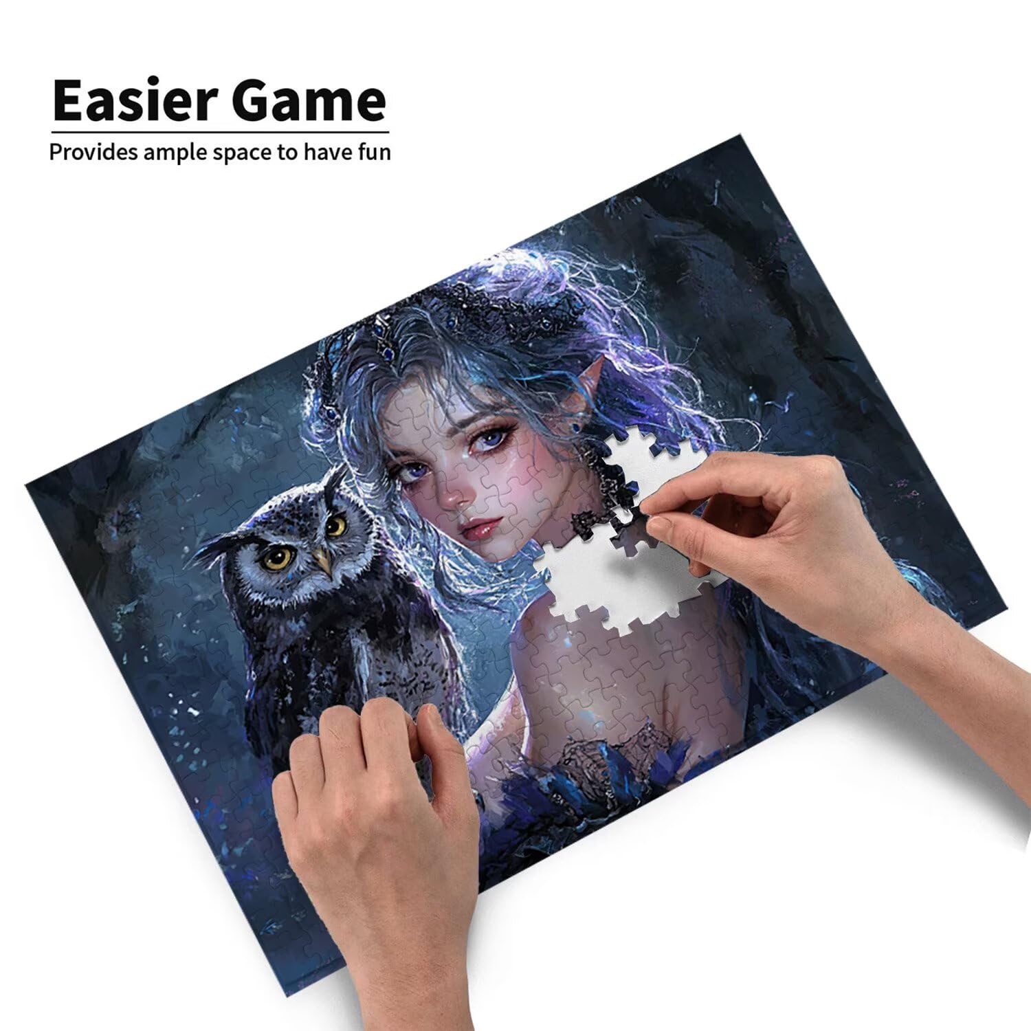 Puzzle 156 x 105 cm, 5000 sztuk puzzli dla dorosłych, prezent rocznicowy, prezent świąteczny, dekoracja domu, zapobieganie zwyrodnieniu mózgu u osób starszych (sowa kobieta) w-549