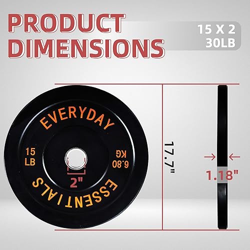 Miniatura 5 de Fitvids Placas de Tope Olímpicas de 2 Pulgadas, Placas de Peso Perfectas para Levantamiento de Pesas y Entrenamiento de Fuerza, Múltiples Pesos