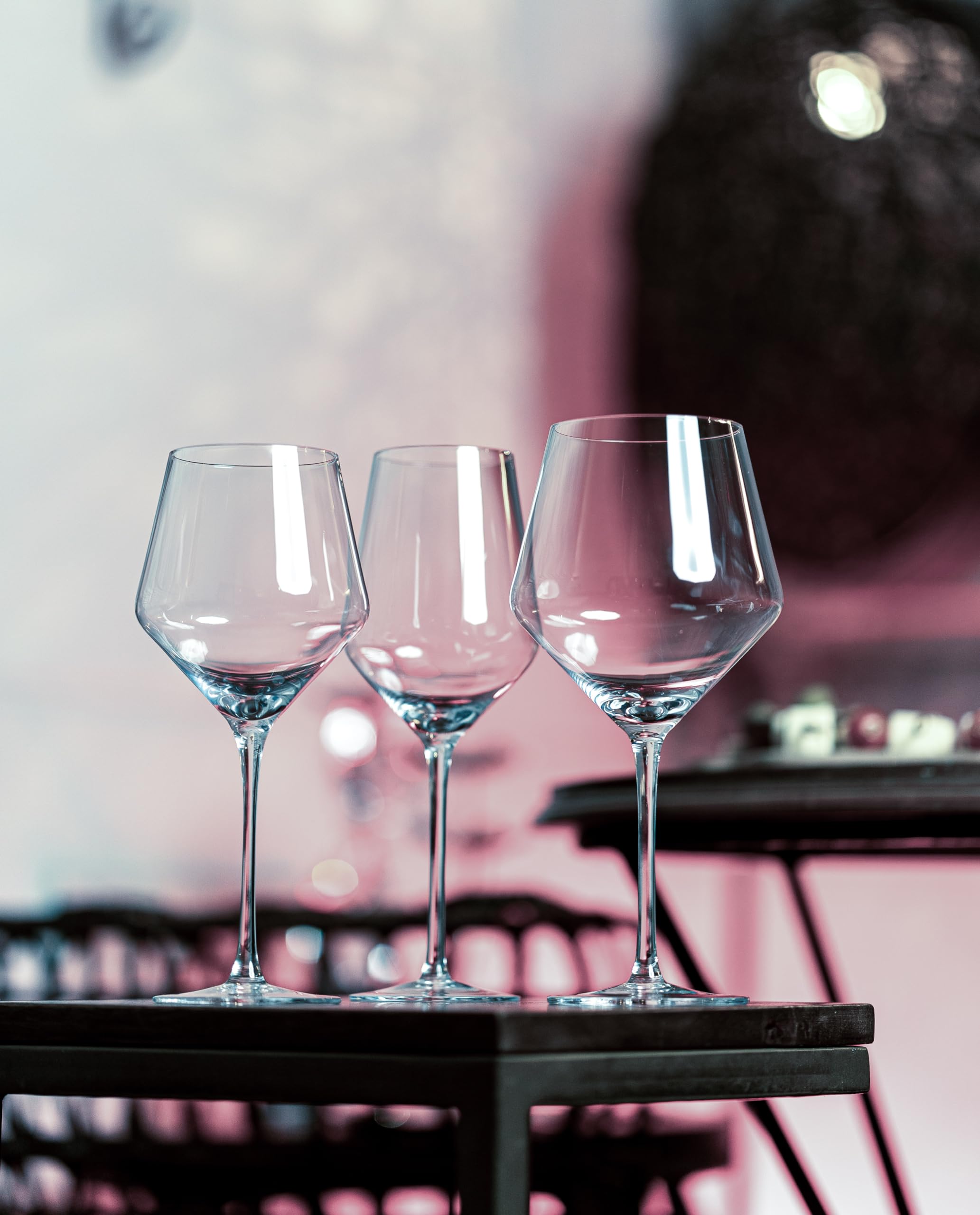 Sipologie Beaujolais Wine Glass Set of 2- Hand Blown Lead-Free Crystal Glass, Ultra Thin Rim, Long Stem | Perfect for Red Wine - Modern Design 480 ml Red Wine Glasses Set of 2 3