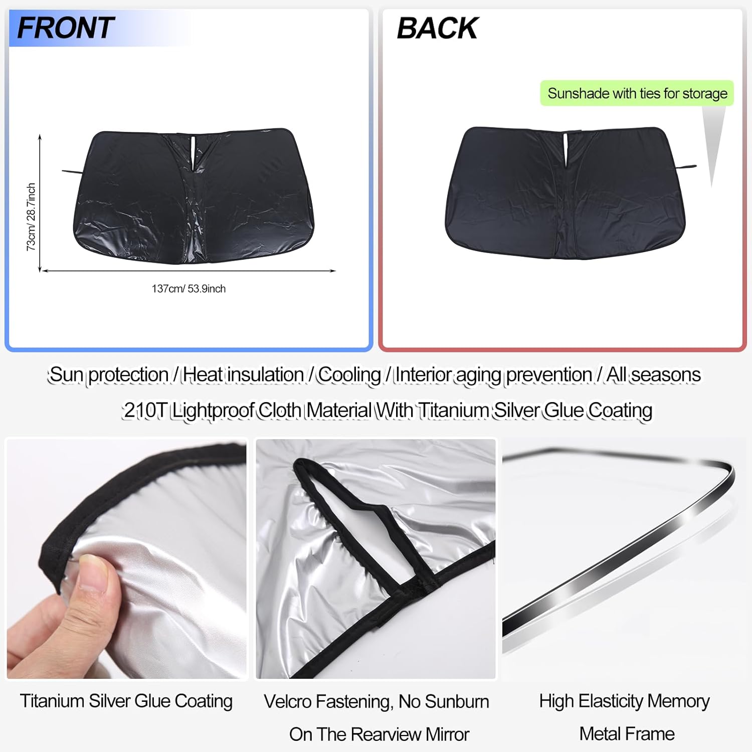 Front Windshield Sunshade for BMW X1 X2 U11 U10 2023-2024 Windshield Sun shade Sun Visor UV Blocker Privacy Protector Custom Sunscreen Heatshield Keep Your Vehicle Cool Lightweight & Portable (Black1)