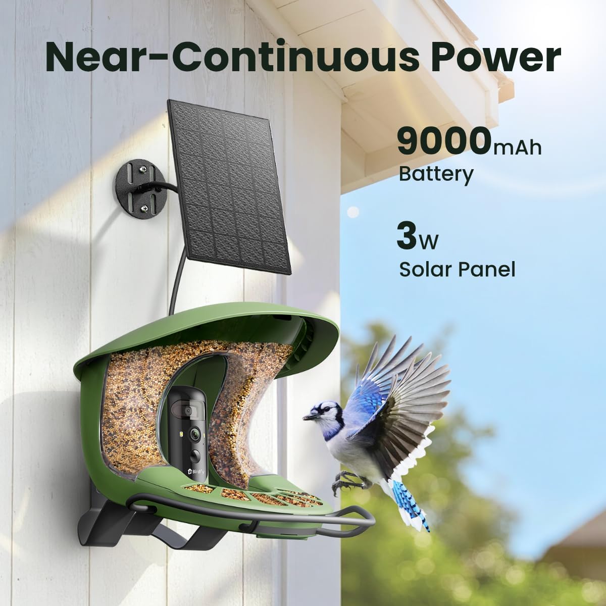 Birdfy 2 Smart Bird Feeder with Camera, AI Identifies Bird Species, Dual-Lens 2K Camera for Live Streaming & Close-Up Photos, Solar-Powered Backyard Birdwatching Gift