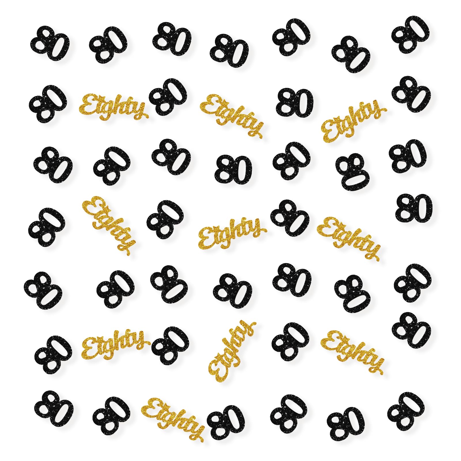 Tischkonfetti Zum 80. Geburtstag – 3er Pack Mehrfarbig Mit Glitzer, Metallisch, Ca. 14 G