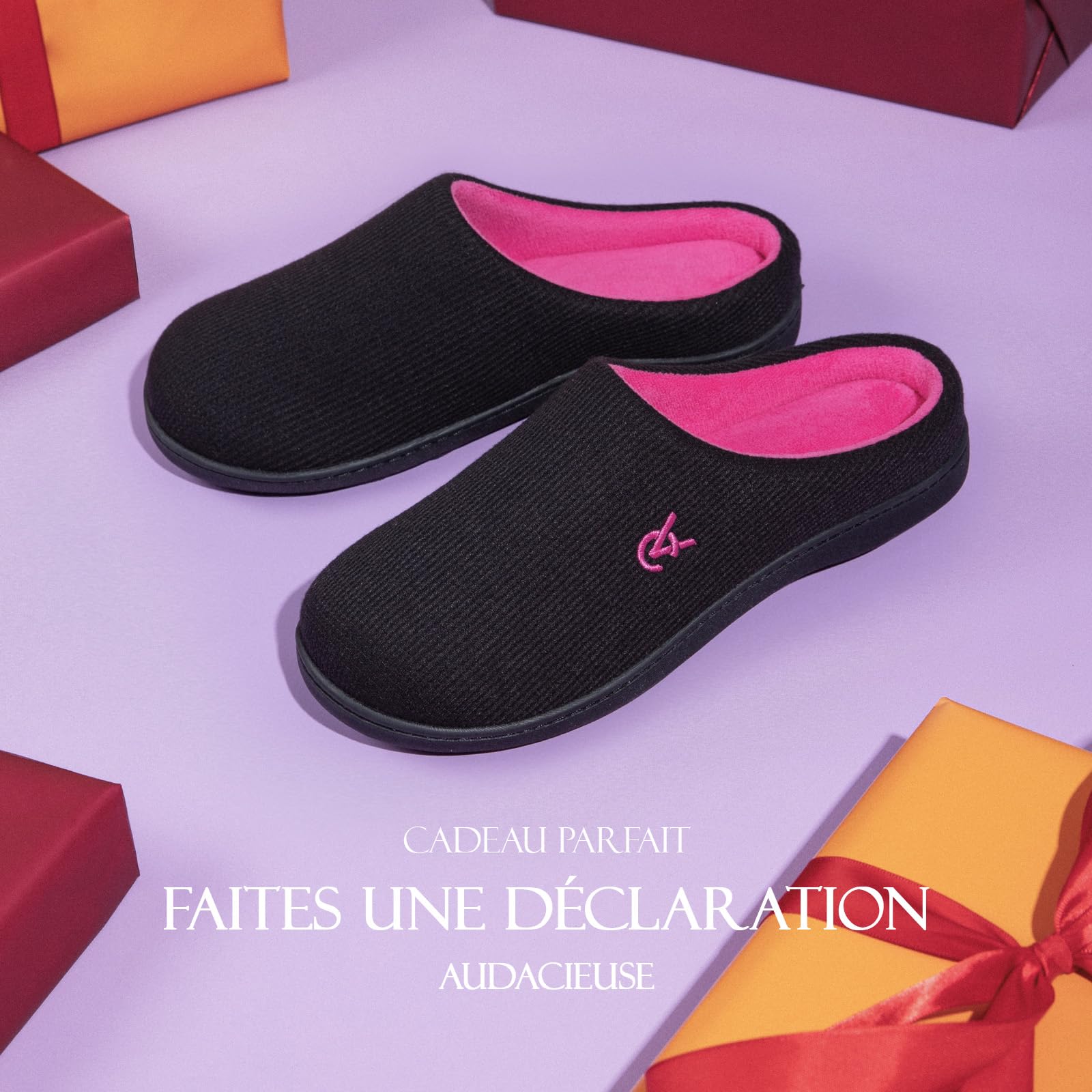 VeraCosy Chaussons confortables à deux tons pour femmes