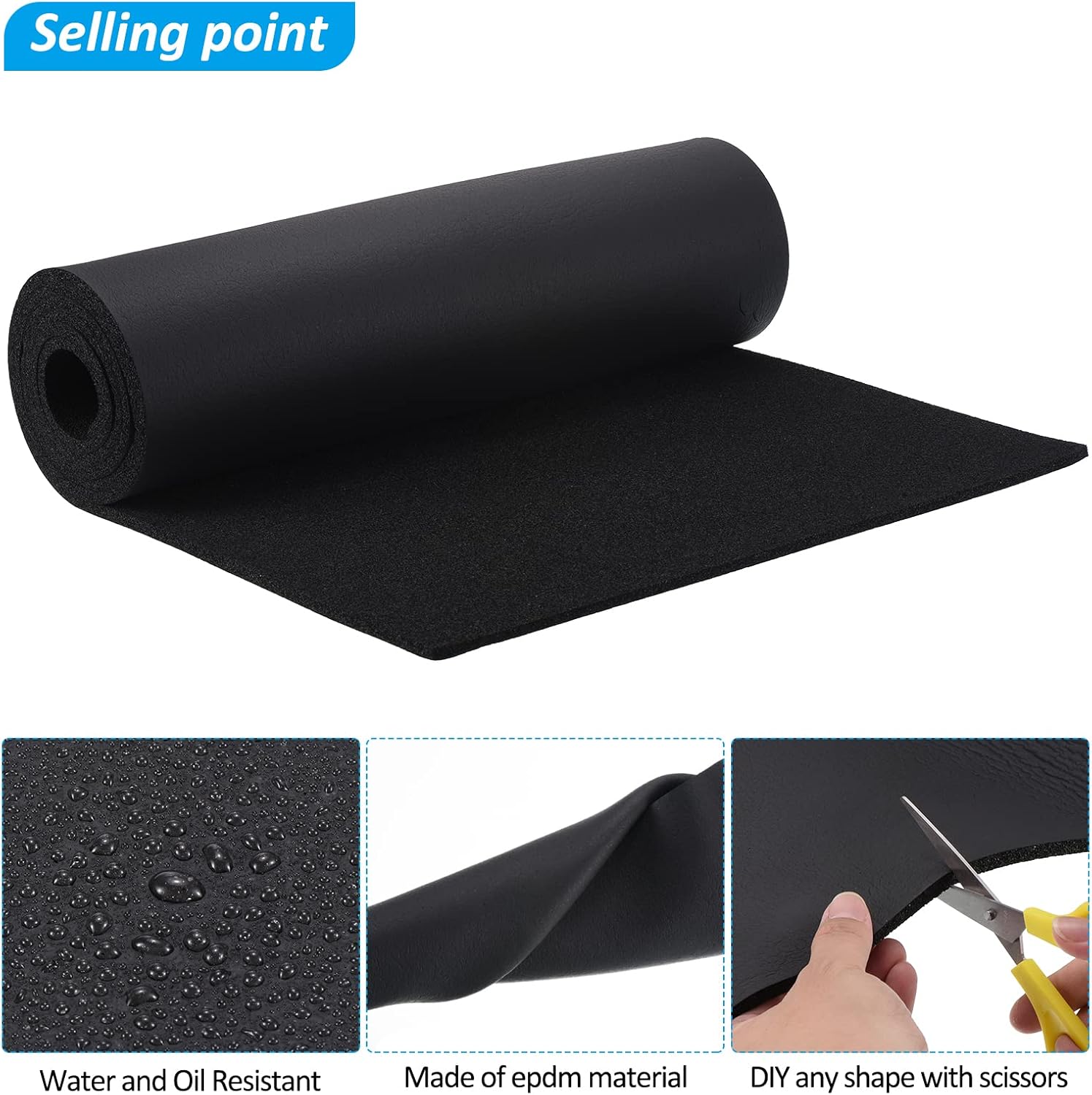 PATIKIL Closed Cell Neoprene Sponge Foam Sheet Roll, Easy Cut Weather Seal Rubber Insulation Soundproof Padding Non Adhesive for DIY, 1/4" T x 16.9" W x 78"L