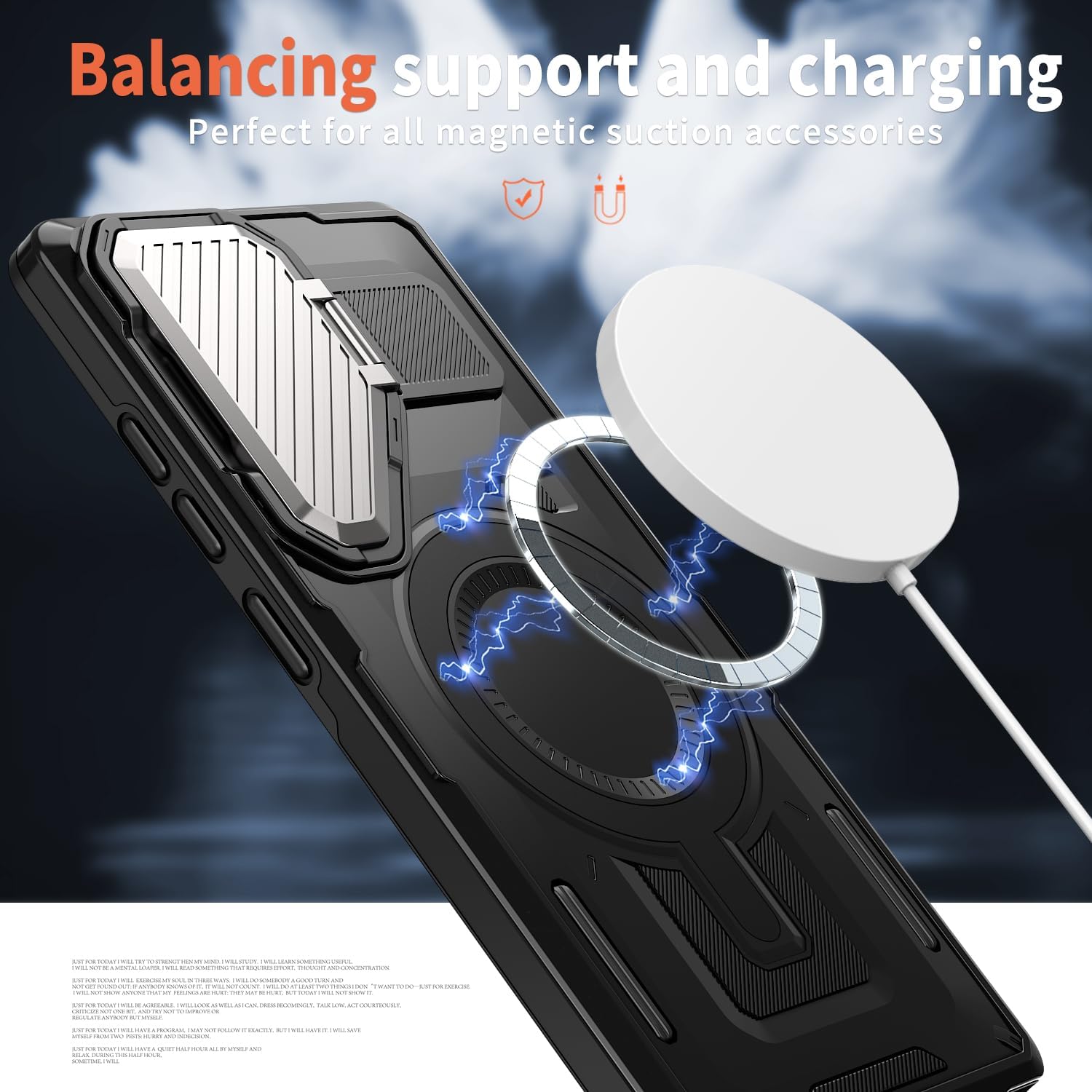 Magnetyczne etui do Samsung Galaxy S24 Ultra/S24 Plus/S24, etui ochronne z klapką jako uchwyt na telefon komórkowy klasy wojskowej, odporne na wstrząsy, fioletowe, S24 Ultra