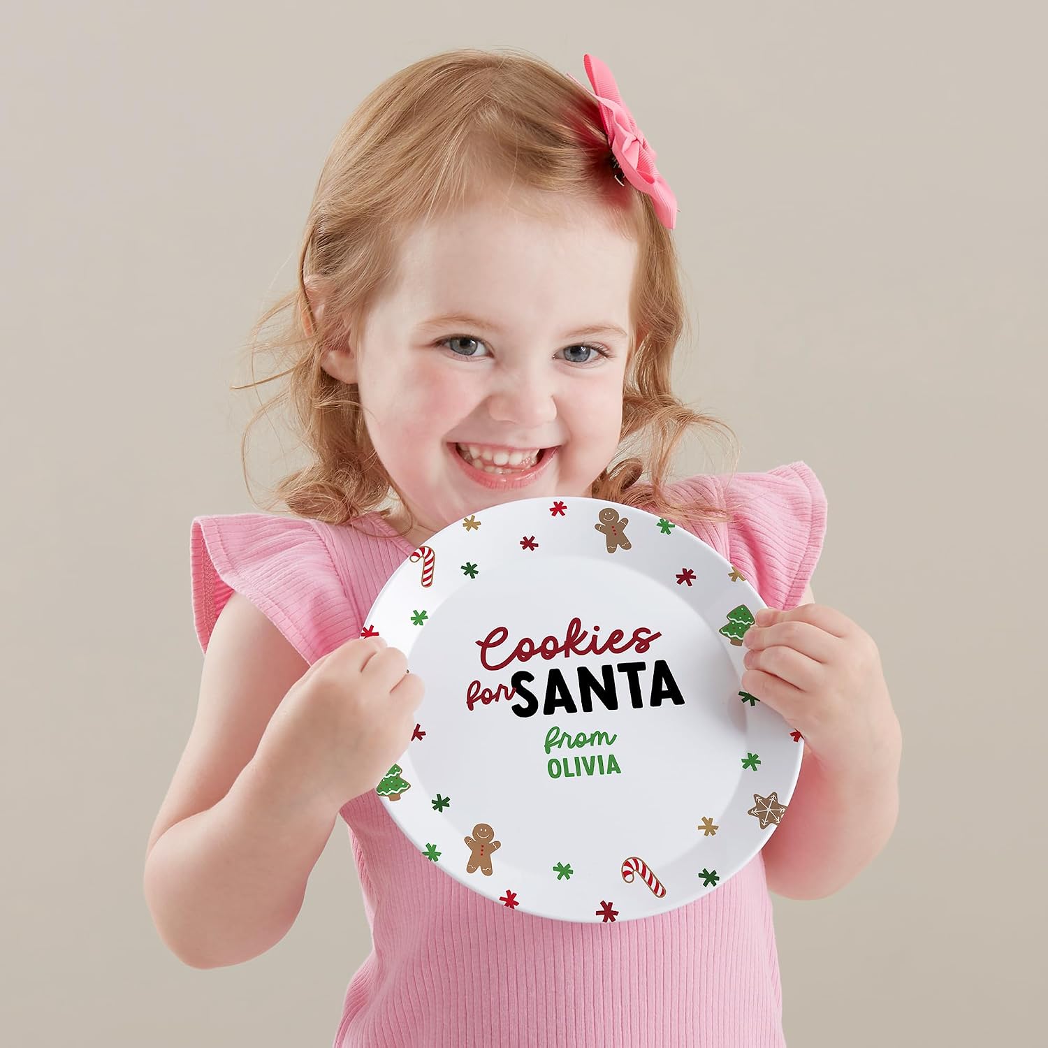 Personalization Universe Cookies for Santa Personalized Kids Plate
