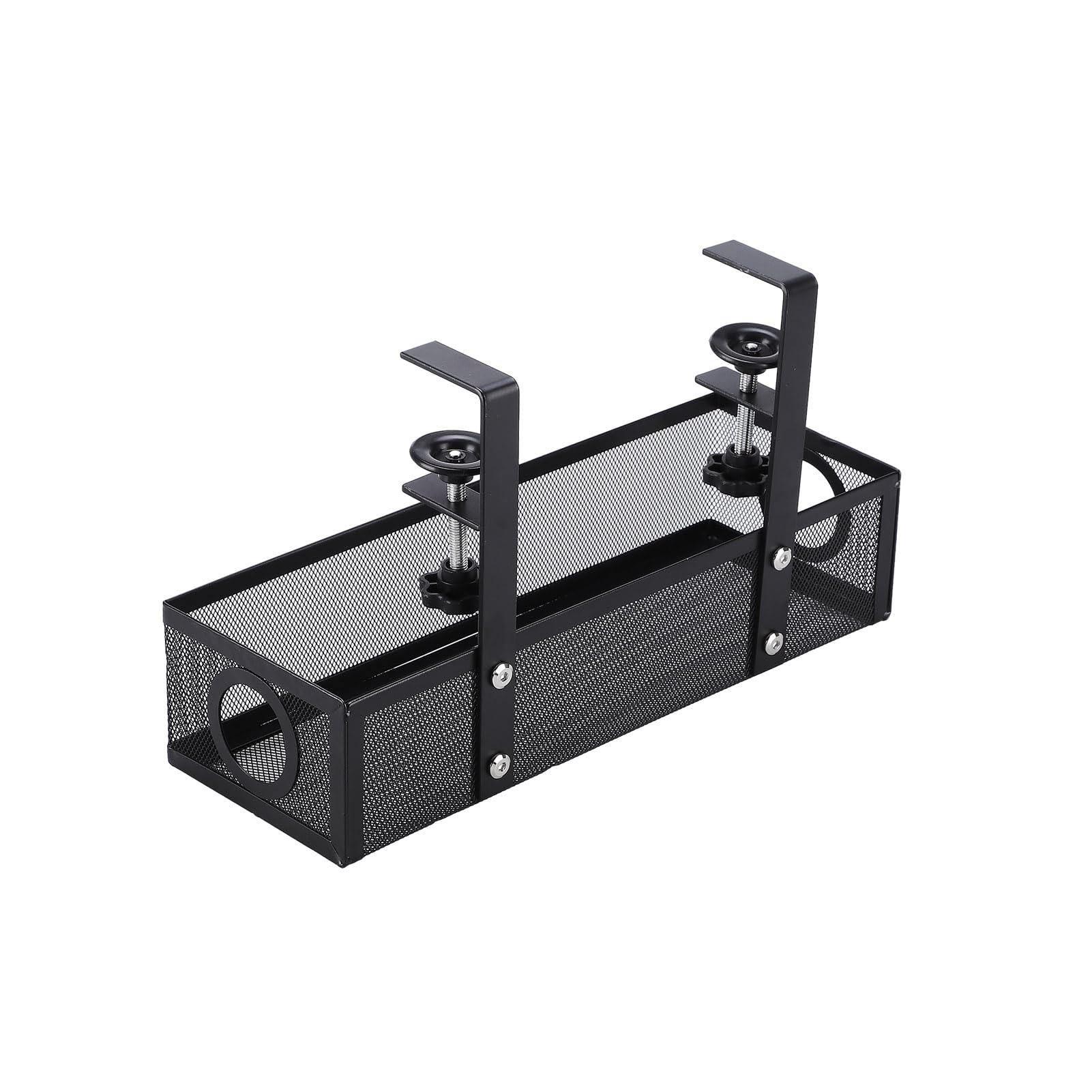 Kabelmanagementbox Unter Dem Schreibtisch - Weiß, 34x12x13cm, Mit Deckel & Verstellbaren Clips, Kabelorganizer Für Homeoffice & Büro