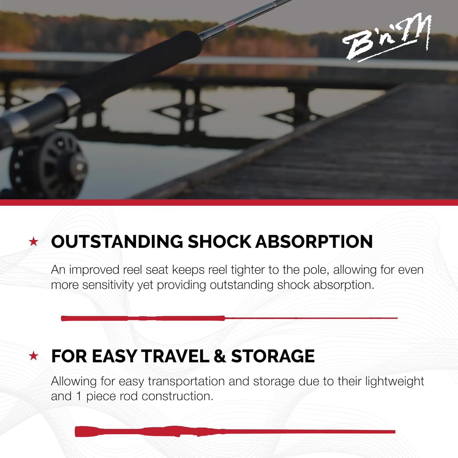 B'n'M Poles - Sam's Super Salt Inshore Light Action Spinning Rod, 7 Foot (2 Sections)