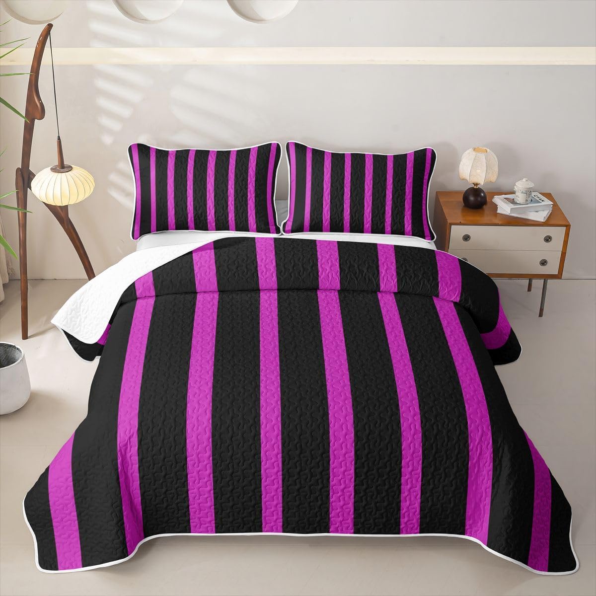 Erosebridal Cute Modern Stripe Kids Quilt Twin Pastel Rainbow Striped Quilt Set for Girls Boys Colorful Stripes Coverlet for Teen Girls Abstract Classic Striped Quilted Bedspread with 1 Pillowcase