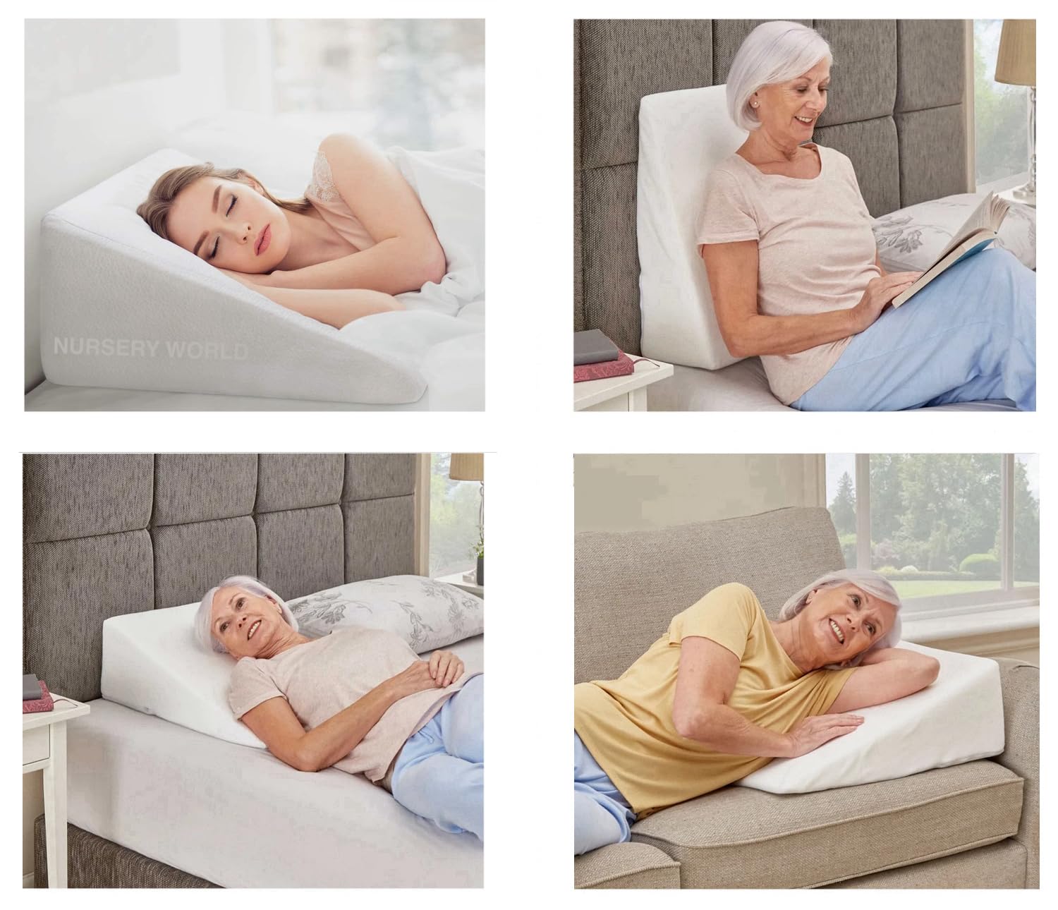 Buy All Here White Leg Elevation Pillow,Inflatable Leg Wedge Pillows For Sleeping, Reading,Surgery, Leg, Knee And Hip Pain, Improve Circulation With Washable Cover (, 51 X 46 X 28 Cm)