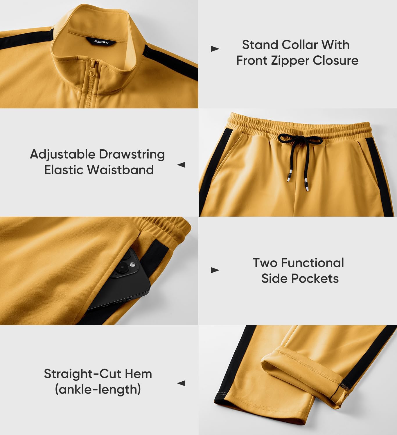 JMIERR Men's Track Suits Sweatsuits 2 Piece Full Zip Sports Outfits Set Sweatshirt and Joggers Sweatpants - Image 3