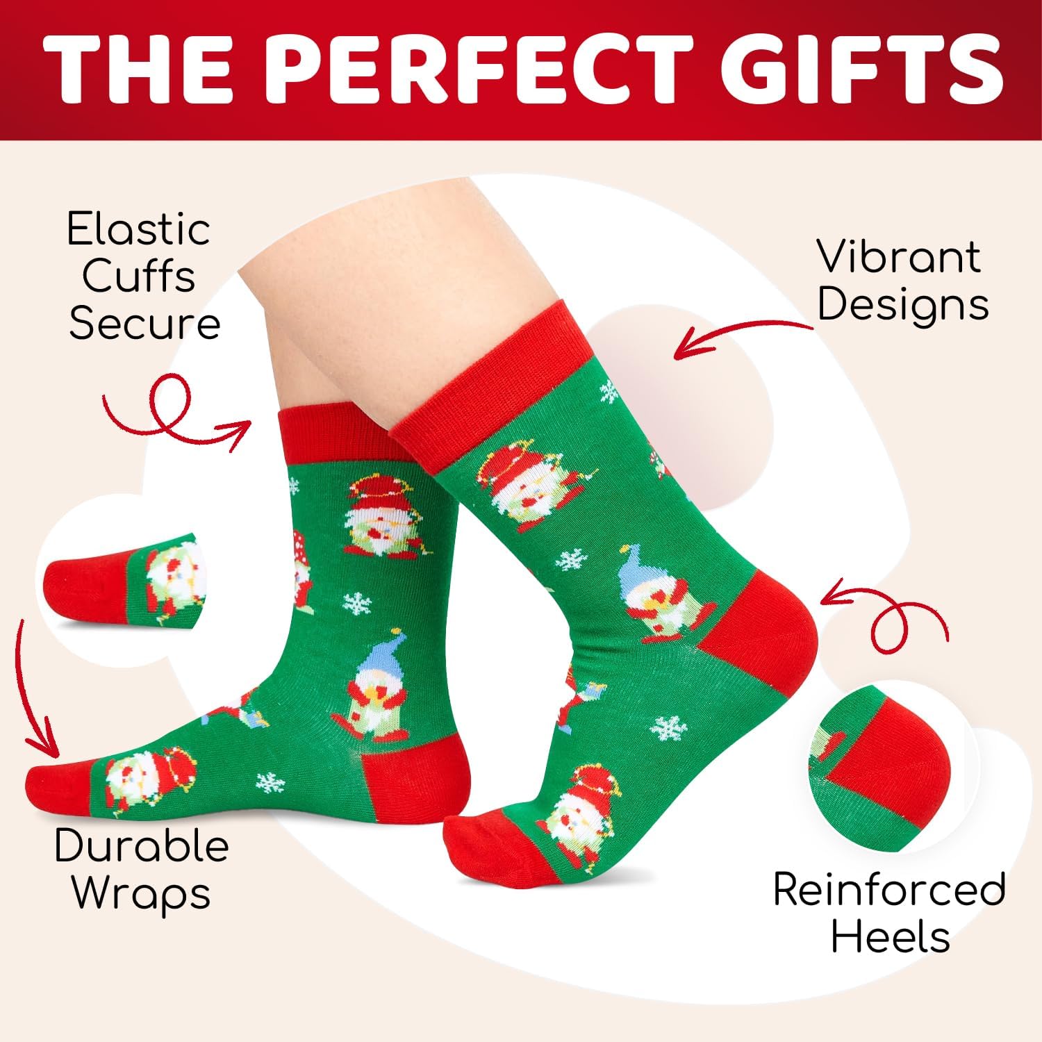 HAPPYPOP Christmas Socks for Kids - Secret Santa Gifts Holiday Sock for Teen Boy Girl 4 Pack - Image 4