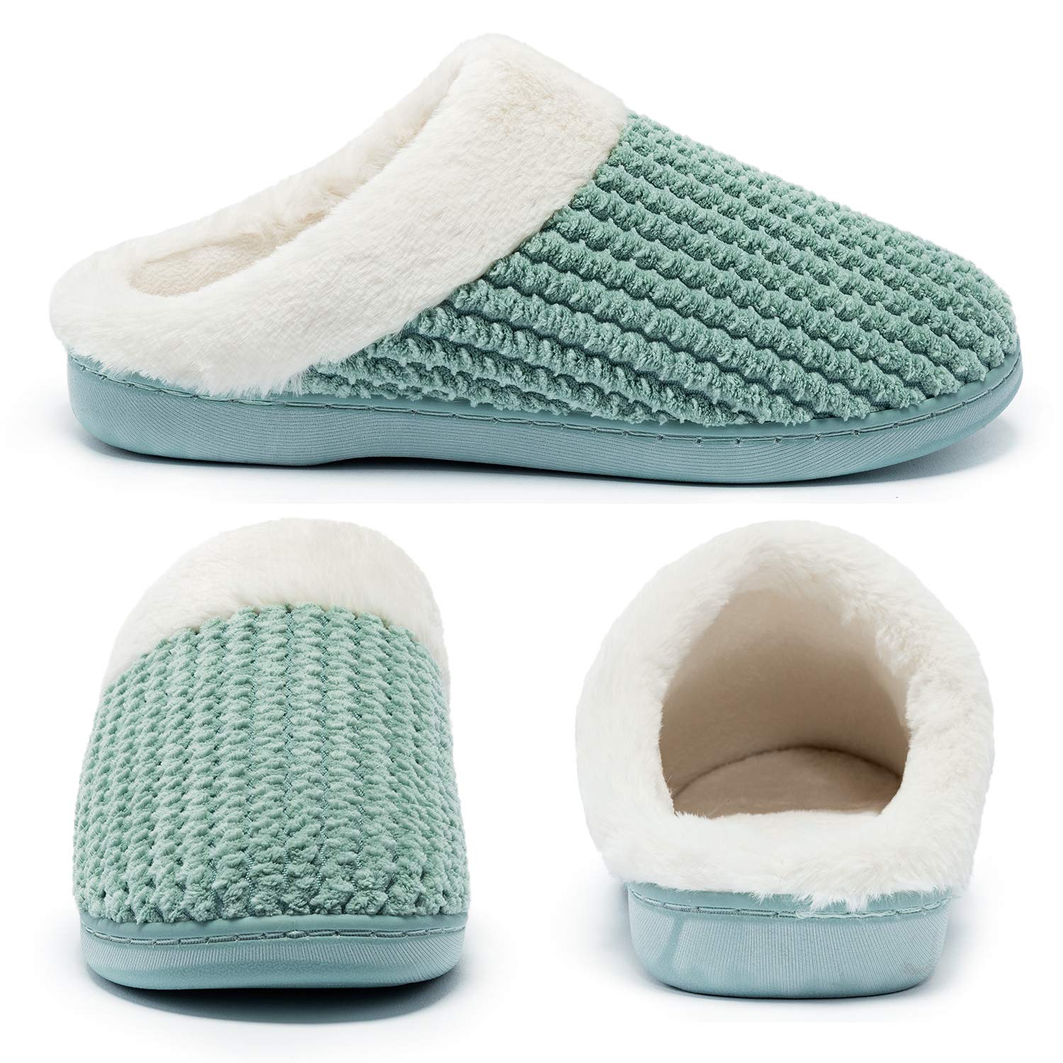 Kuako Inverno Pantofole Donna Peluche Ciabatte Caldo Comode Scarpe da Casa Antiscivolo Memoria Schiuma Pantofole Interno Esterno