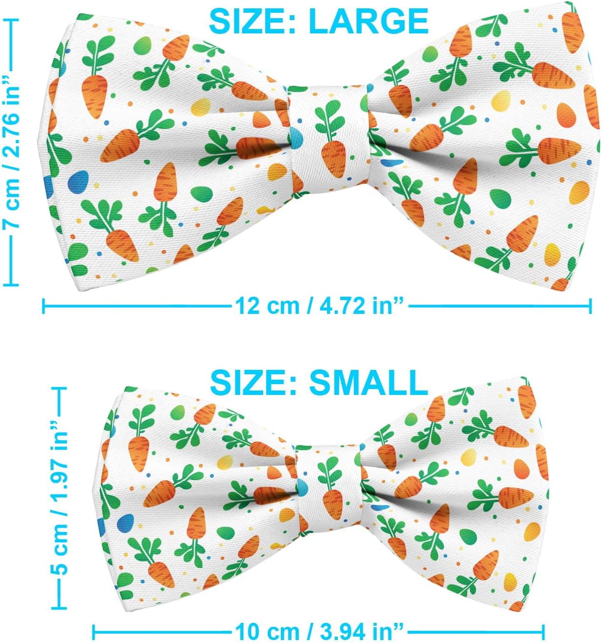 Pre-Tied Bow-Tie (Eastern Carrot Eggs Pattern) Adjustable Bowties for Kid, Toddler, Adult, Dog, Cat, Pet