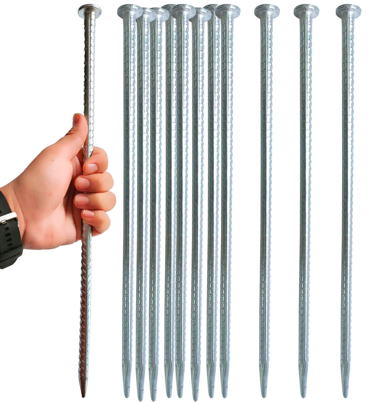 FOMMEN 16 Inch Rebar Stakes 14 Pack 0.5 Inch Diameter