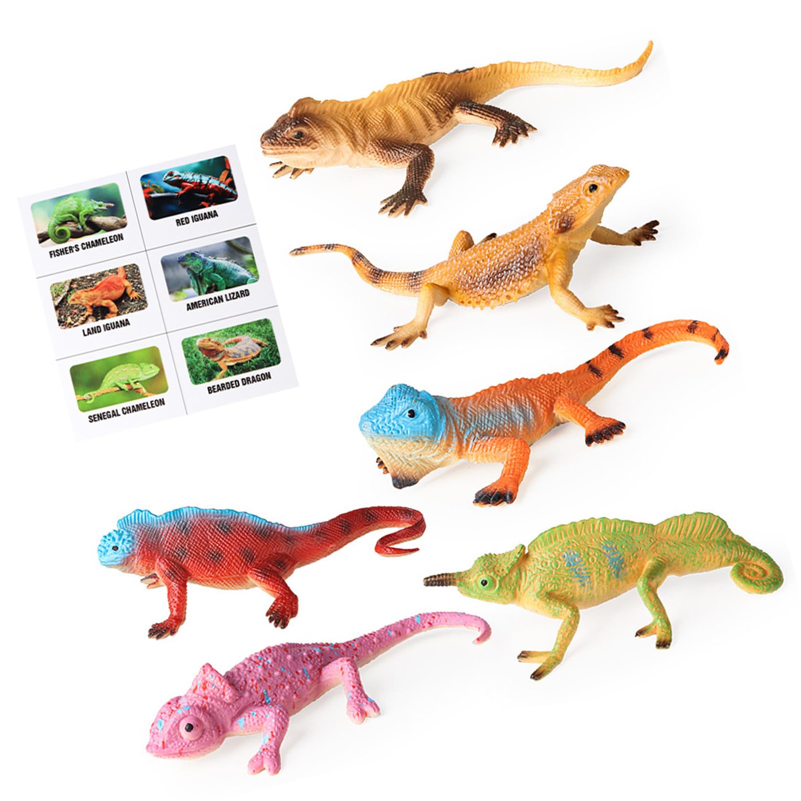 Ljmyy Pack Of 6 Realistic Reptiles Animal Model For Educational Toy And Science Learning