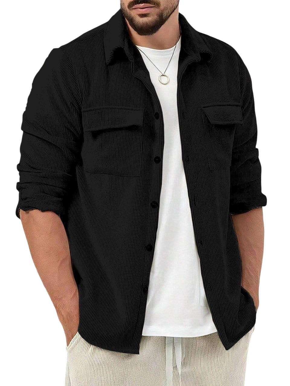GAJVU Men's Full Sleeve Codroid Striped Casual Jacket, Ideal for Stylish Everyday Outfits-picture-28