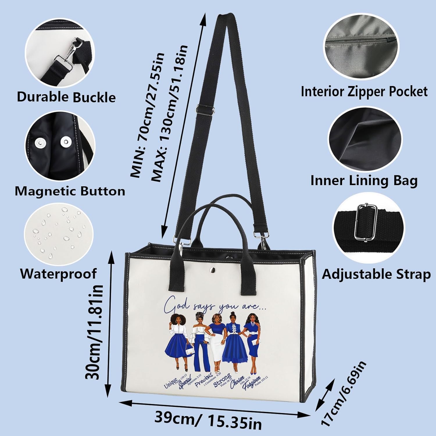 WZMPA Sorority Zeta Cosmetic Makeup Bag Finer Women Gift God Says You Are Sorority Makeup Zipper Pouch Bag Zeta Paraphernalia (God Says Zeta-TB)
