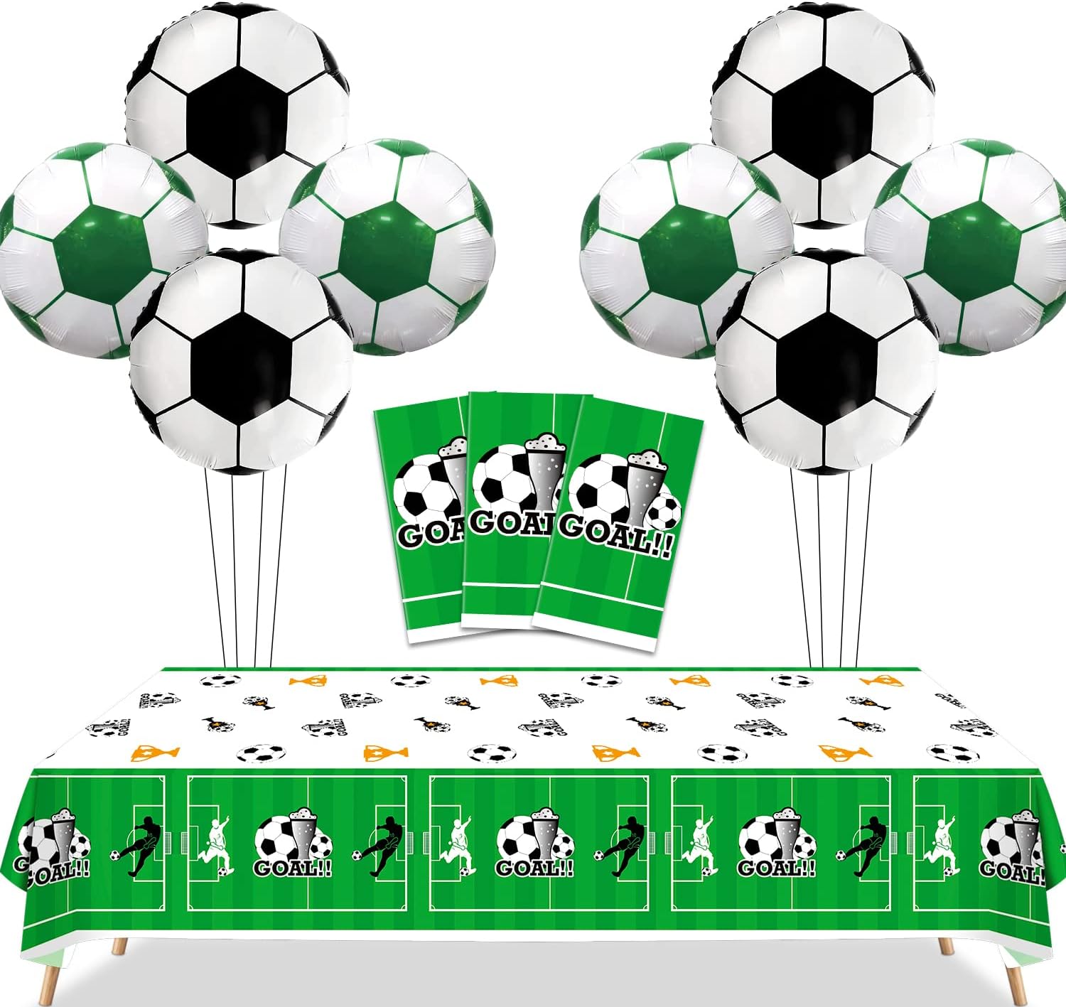 PIXHOTUL Soccer Party Decorations - 3 Pcs Rectangle Soccer Tablecloths...