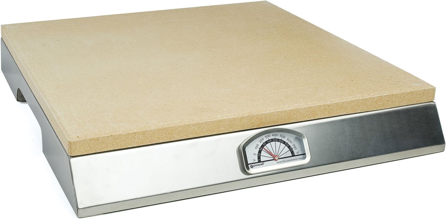 Pizzacraft Pizza Stone with Built-In Thermometer Base -
