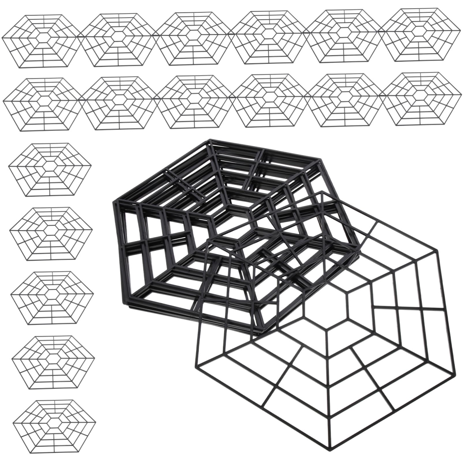 Filet de protection pour étang anti-héron | Grille de bassin poisson hexagonale PP noir