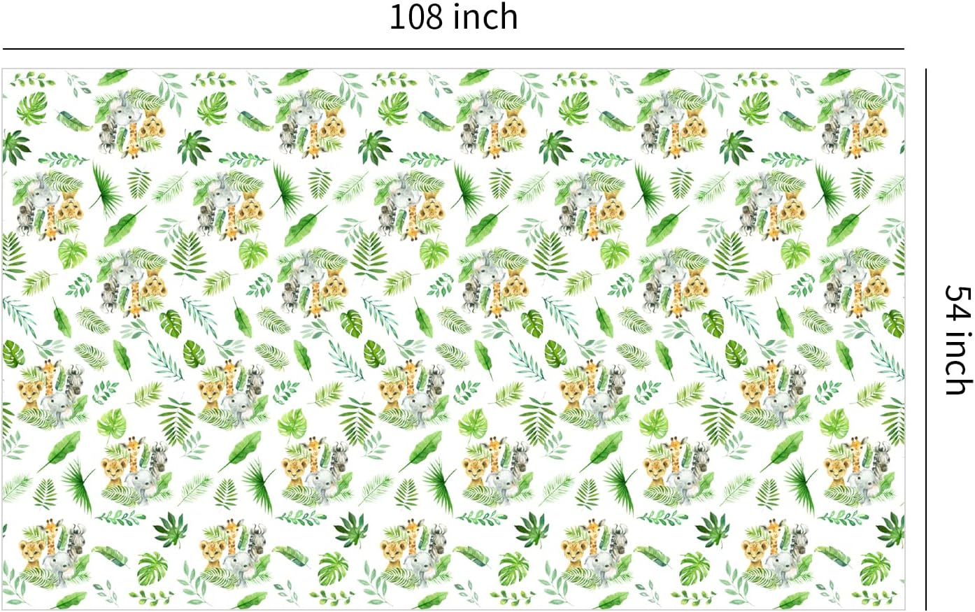 Safari Tablecloth, Disposable Jungle Party Tablecover Supplies, Jungle Animal Safari Theme Birthday Baby Shower Table Cloth Decorations for Boys, 3 Pack, 54in x 108in