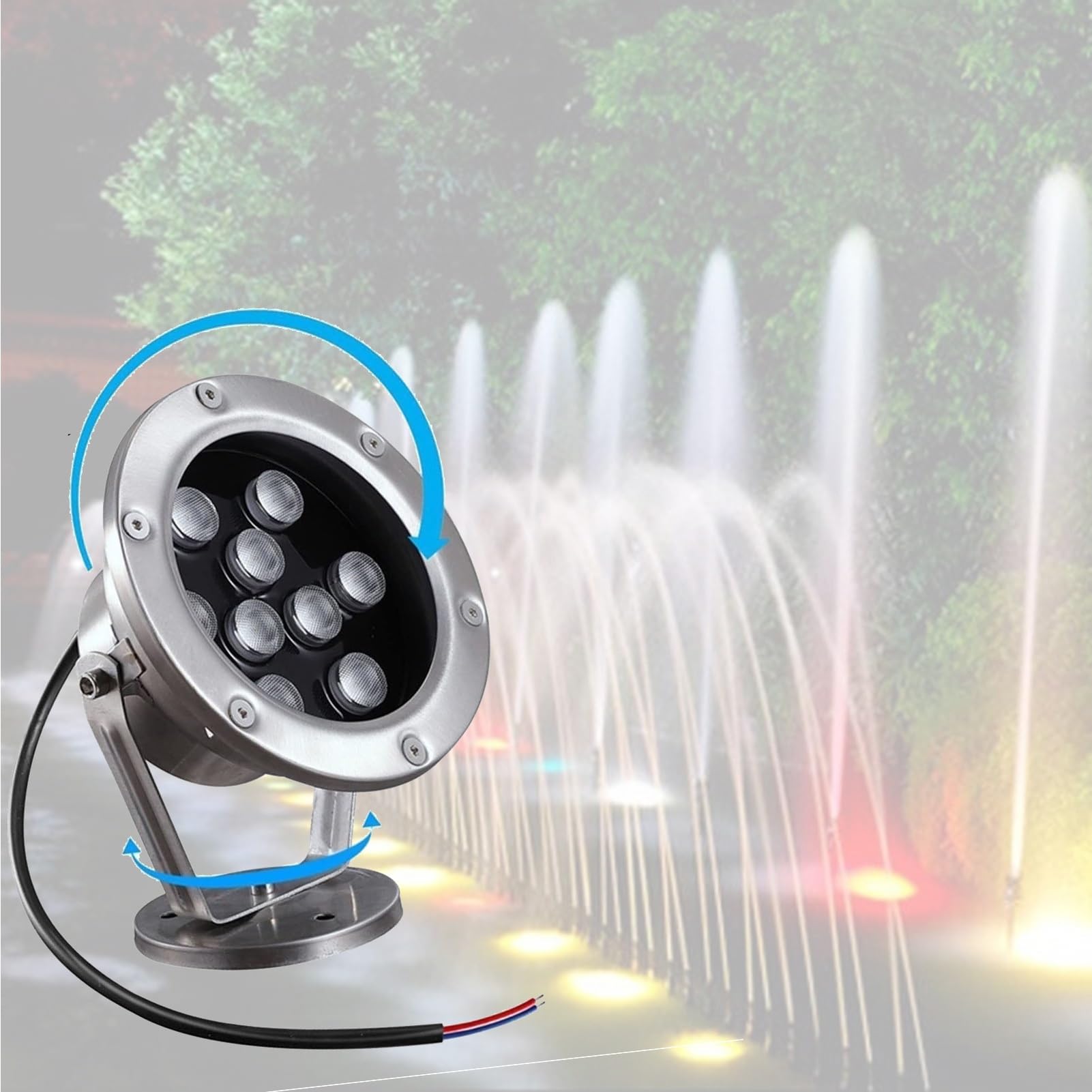 12V Incasso Faretto Subacquei - Faretto Incasso A Terra, Luci esterne per piscina da giardino impermeabili IP68, faretto subacqueo, illuminazione paesaggistica RGB con controller ( Color : Red , Size