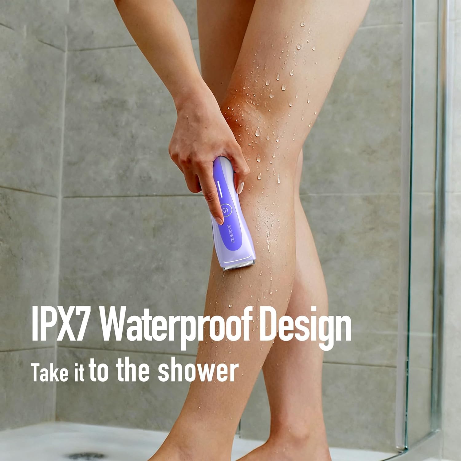 Bikini Trimmer for Women, Electric Shaver for Women | LED Light, IPX7 Waterproof, USB-C Rechargeable, Ceramic Blade | Electric Razors for Women, Pubic Hair Trimmer Women (Violet Haze) - Image 4