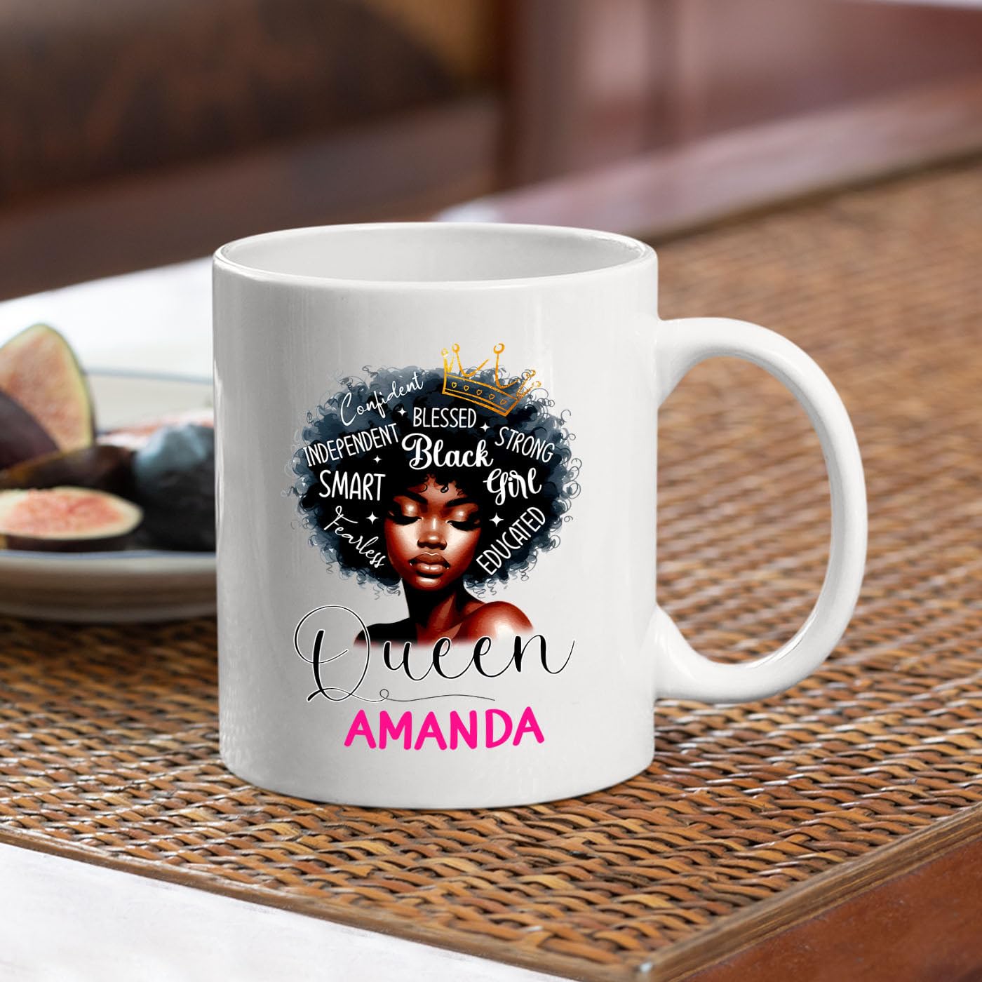 Amazon.com: Personalized Natural Hair African American Women Coffee Mug 11  Oz 15 Oz, Blessed Black Queen White Coffee Cup, Afro Girl Religious Ceramic  Mug Gifts For Black Women, Custom Name Black Queen