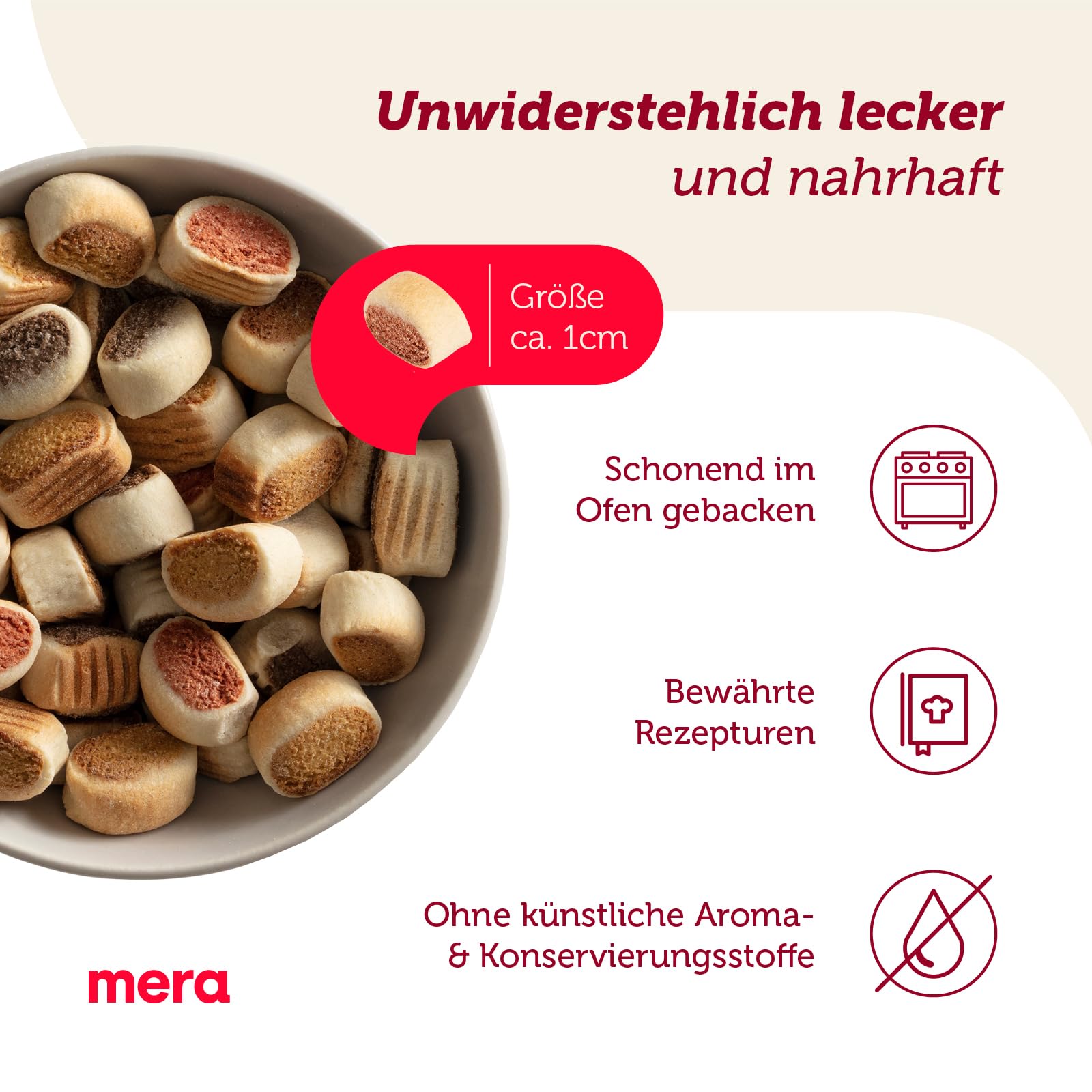 Mera Bakery Snacky Mix, friandises pour Chien pour l'entraînement ou comme collation, friandises pour Chiens à Base d'ingrédients naturels, Biscuits pour Chien cuits délicatement (10 kg)
