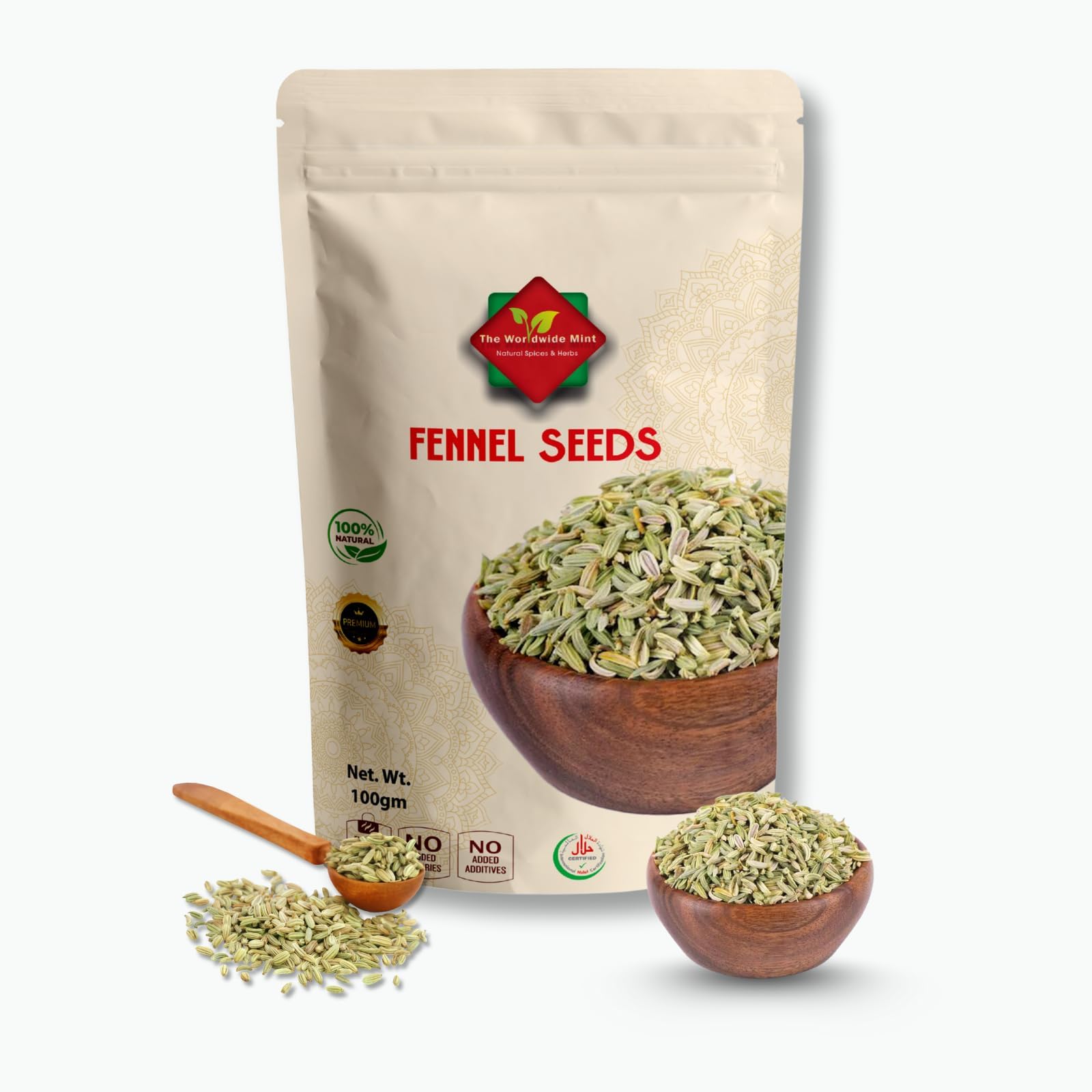 Fennel Seeds 100g (3.52oz) | Saunf/Soonf – Premium Raw Fennel Seed from India | 100% Natural, Gluten-Free, Vegan, Non-GMO, No Additives