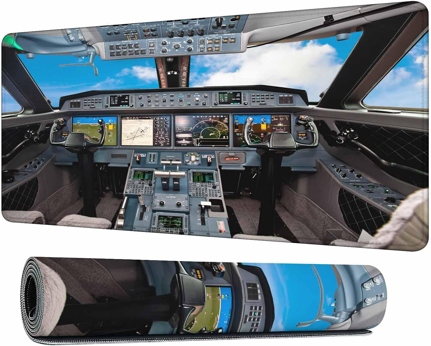 Amazon.com: Y YIHANGBEST Aircraft Cockpit Full Desk Mouse Pad Modern ...