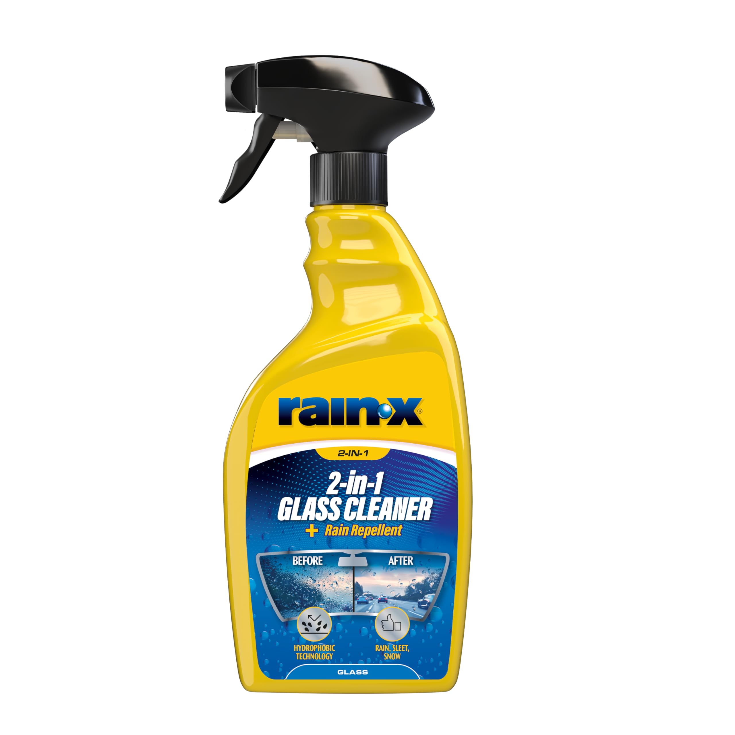 Rain-X 2-in-1 Glass Cleaner + Rain Repellent – Streak-Free Shine & Advanced Water Beading – Helps Protect Against Rain, Snow, Ice & Insects – Quick & Easy Spray Application – 500ml