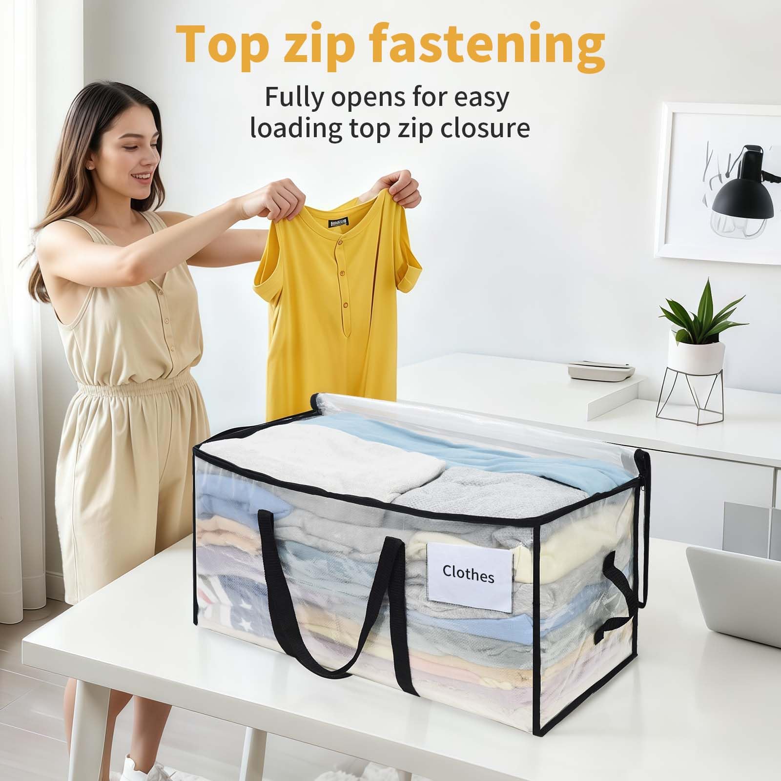 OTraki Scatole Trasloco, Borse Trasloco, Set di 4 Borse in Grandi per Traslochi e Viaggi Spostamenti e Conservazione, Spessa e Impermeabile, con Manici Rinforzati, per Vestiti e Biancheria da Letto