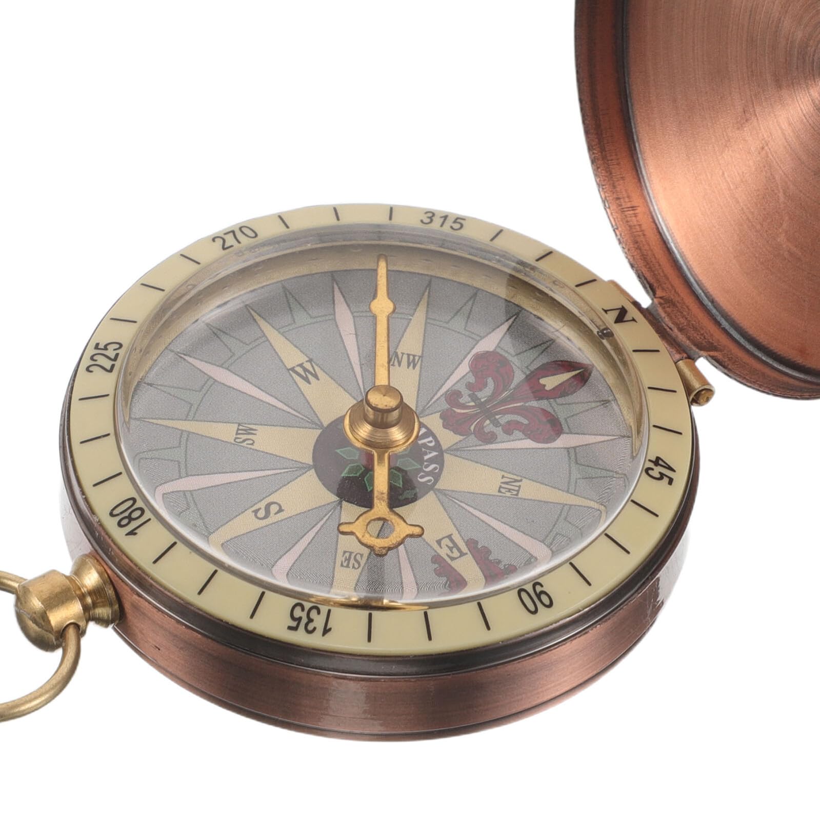 2piezas Brújula Vintage de Metal Brújula Retro de Reloj de Bolsillo con Tapa Abatible Herramienta de Orientación al Aire Accesorio Vintage para Camping Equipo de Senderismo