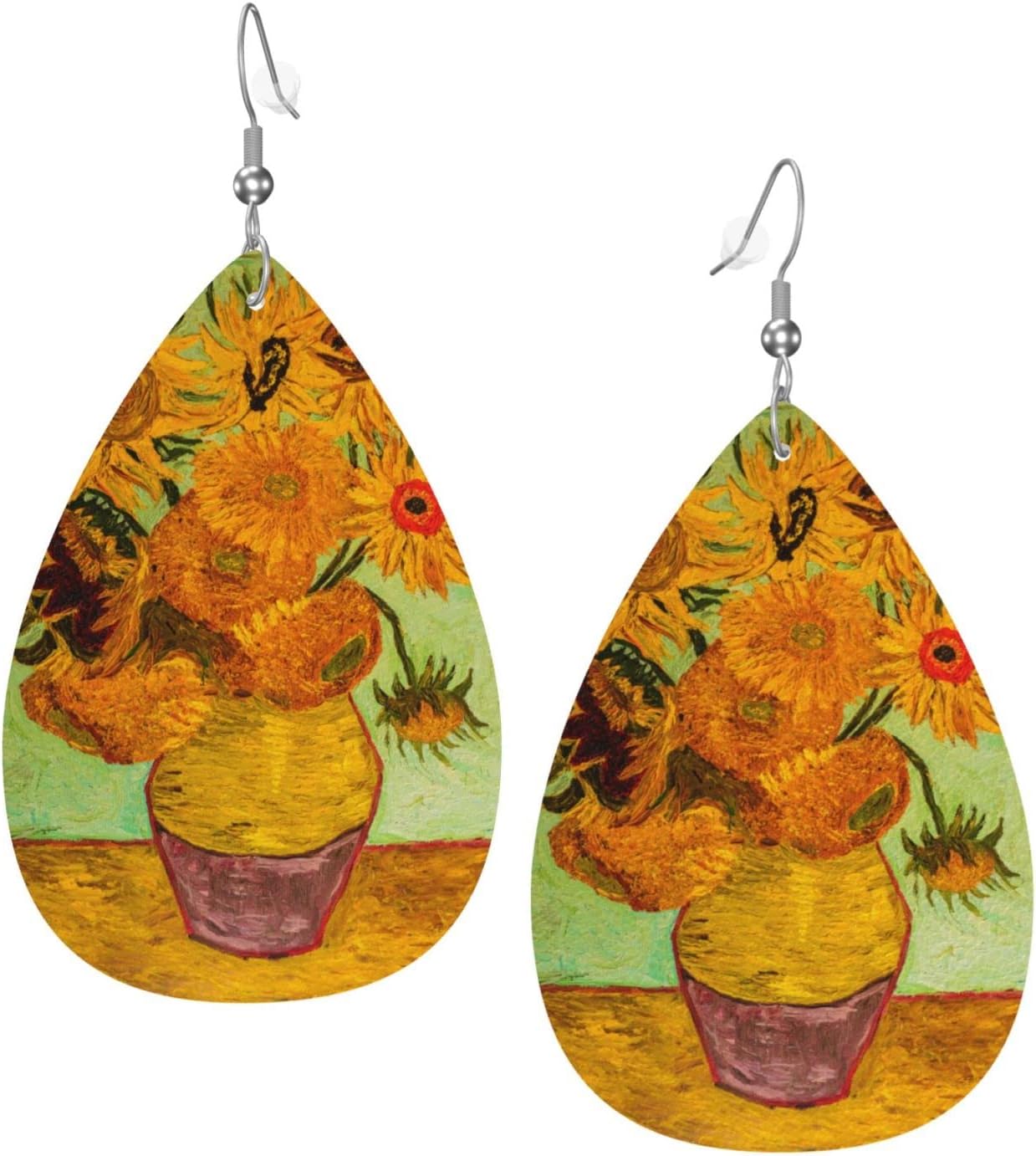 Faux Leather Lightweight Teardrop Dangle Earrings For Women