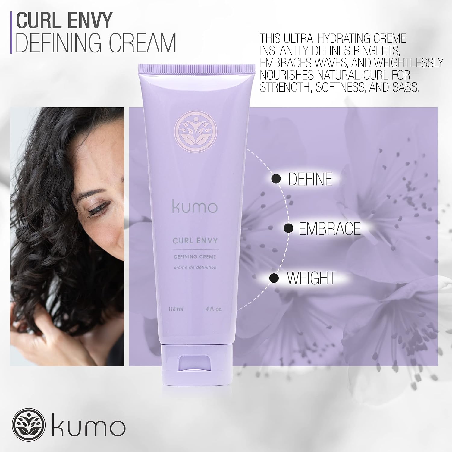 Curl Envy Defining Creme - With Argan Oil for Color Protection, Damaged, Frizzy Hair Concerns, Restorative, Organic, Sulfate & Paraben-Free, Phthalate & Gluten-Free, Cruelty-Free, Vegan