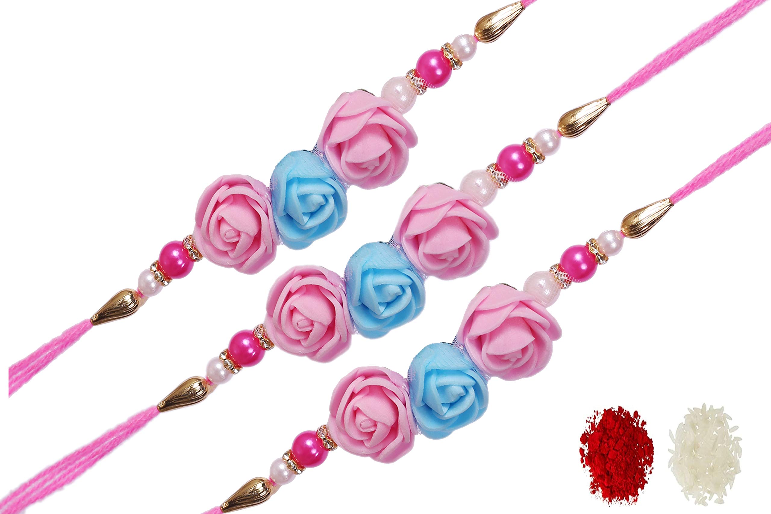Vidhyasagar Enterprises Set of Beautiful Pink & Flower Rakhi with Free Roli and Chawal -Combo 3 Nos (B08JQL4Y3D) Amazon Price History, Amazon Price Tracker